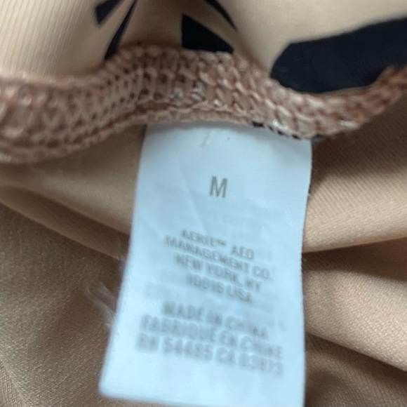 Aerie Camel And Black Leave Print Stretchy Leggings Women’s Medium - Picture 6 of 11